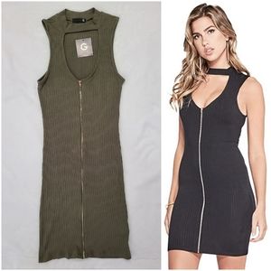 NEW G by Guess Raelynn Zip Front Choker Dress M